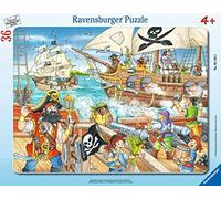 Puzzle per bambini Ravensburger - 06165 L'attacco dei pirati - puzzle a telaio per bambini dai 4 anni in su, composto da 36 pezzi