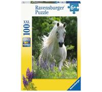 Puzzle per bambini Ravensburger - 12927 white mare - puzzle a forma di cavallo per bambini dai 6 anni in su, con 100 pezzi in formato XXL