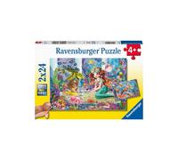 Puzzle per bambini Ravensburger 5147 Sirene Incantevoli 2x24 pezzi, scena sottomarina, da 4 anni, Giallo - Nouvo