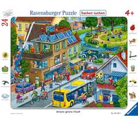 Puzzle per bambini Ravensburger - La nostra città verde - Puzzle a cornice da 24 pezzi per bambini dai 4 anni in su con gioco di oggetti nascosti