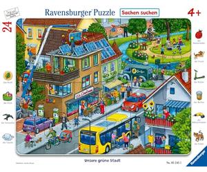 Puzzle per bambini Ravensburger - La nostra città verde - Puzzle a cornice da 24 pezzi per bambini dai 4 anni in su con gioco di oggetti nascosti