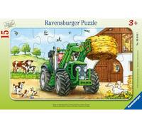 Puzzle per bambini Ravensburger, modello 06044, trattore agricolo, puzzle a telaio per bambini dai 3 anni in su, con 15 pezzi