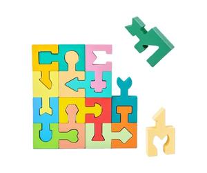 Puzzle Per Bambini - Set Di Puzzle Per Ordinare Forme In Legno | Giocattolo Di Abbinamento Geometrico Da 16 Pezzi, Per La Risoluzione Dei Problemi E La Formazione Sulla Coordinazione Occhio-mano, Atti