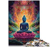 Puzzle per Buddha psichedelico, 1000 pezzi, puzzle per adulti, puzzle in legno, attività di famiglia, puzzle, giochi educativi, 1000 pezzi (50 x 75 cm)