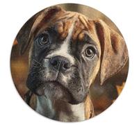 Puzzle per cani Boxer 1000 pezzi Puzzle Rotondo Illustrazione Artistica Puzzle Decorazione Casa per Adulti 1000 pezzi (67,5 x 67,5 cm)
