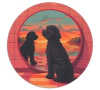Puzzle per cani ricci 1000 pezzi puzzle rotondo rosa mattoni tramonto, impossibile pesante puzzle impegnativo per adulti Gioco impegnativo 1000pcs (67,5 x 67,5 cm)
