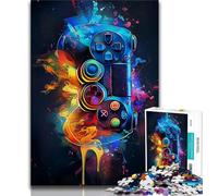 Puzzle per controller di gioco ad acquerello per adulti e adolescenti, 1000 pezzi, giocattoli educativi per l'apprendimento, giochi per famiglie con poster abbinato e foglio di quiz (50x75cm)