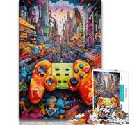 Puzzle per controller di gioco per adulti e adolescenti, 1000 pezzi, antistress, per ammazzare il tempo durante le vacanze, con poster abbinato e foglio di quiz (50x75cm)