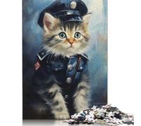 Puzzle per famiglie con personaggi della polizia di Kitty, giochi impegnativi, puzzle in cartone riciclato al 100% per bambini adulti, regalo di compleanno, 1000 pezzi (26x38 cm)