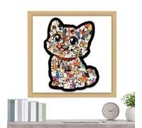 Puzzle per gatti, 135 pezzi, puzzle in argilla Morandi, pezzi unici a forma irregolare con divertenti contorni di gatto, hobby antistress per adulti e giocattolo educativo per bambini