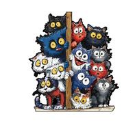 Puzzle Per Gatti A Forma Di Animale Kit Per Decorazioni 3D Di Precisione | Puzzle In Legno Con Taglio A Forma Di Animale Per Adulti Bambini Famiglia Casa Interno Parete Scaffale