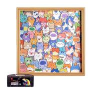 Puzzle per gatti, giocattolo educativo in legno da colorare, puzzle con cornice, puzzle educativo per bambini, ragazze, casa, viaggi, casa, scuola, asilo, sala giochi per bambini