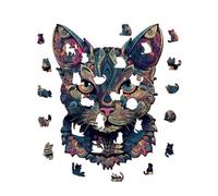 Puzzle per gli amanti dei gatti,forma animale,puzzle di legno di gatto colorato e interessante - per adulti bambini ragazze famiglie compleanno feste progetti educativi decorazioni