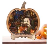 Puzzle per Halloween, centrotavola in legno con e fantasma | Puzzle decorativo per la casa, per ingresso, ufficio, scaffale, comodino, davanzale, casa incantata