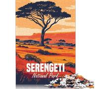 Puzzle per il Parco Nazionale del Serengeti, puzzle da 1000 pezzi per adulti, puzzle di carta per adulti e antistress, 38x26 cm/1000 pezzi