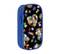 Puzzle per la consapevolezza dell'autismo Astuccio per matite a forma di cuore Astuccio per matite di grande capacità Astuccio per penne Astuccio per trucchi per ragazze Ragazzi Adulti Scuola Ufficio
