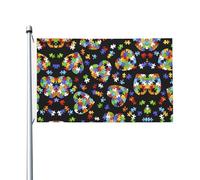 Puzzle per la consapevolezza dell'autismo, bandiere da giardino a forma di cuore, bandiere decorative su entrambi i lati, adatte per prati, balconi, portici, ecc.