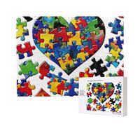 Puzzle per la consapevolezza dell'autismo, con stampa a cuore, 500 pezzi, per adulti, puzzle colorati per la decorazione della casa, regali per la famiglia, perfetto per serate di gioco