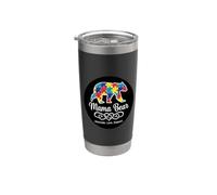 Puzzle per la consapevolezza dell'autismo, mamma orso sostenitore, supporto per amore Bicchiere termico in acciaio inox doppia parete