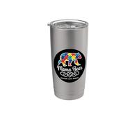 Puzzle per la consapevolezza dell'autismo, mamma orso sostenitore, supporto per amore Bicchiere termico in acciaio inox doppia parete