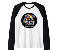 Puzzle per la consapevolezza dell'autismo, Mamma Orso sostenitore, Supporto per Amore Maglia con Maniche Raglan