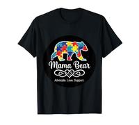 Puzzle per la consapevolezza dell'autismo, Mamma Orso sostenitore, Supporto per Amore Maglietta