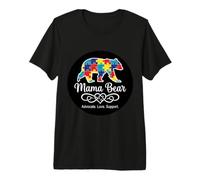 Puzzle per la consapevolezza dell'autismo, Mamma Orso sostenitore, Supporto per Amore Maglietta Premium