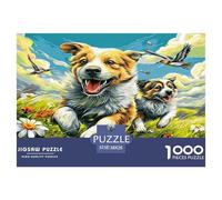 Puzzle Per La Famiglia «Cani che corrono» 1000 Pezzi - Gioco Di Intelligenza E Abilità in Cartone Riciclato, Per Una Sfida Condivisa 38x26cm/1000pcs