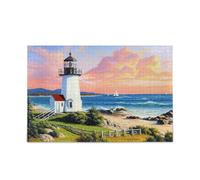 Puzzle per la famiglia con paesaggio del faro costiero 1000 pezzi 29,5 × 19,17,8 cm