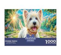 Puzzle Per La Famiglia «West Highland White Terrier» 1000 Pezzi - Gioco Di Intelligenza E Abilità in Cartone Riciclato, Per Una Sfida Condivisa 38x26cm/1000pcs