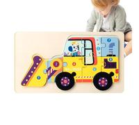 Puzzle per legno di escavatore, camion dei pompieri | Puzzle per escavatori in legno dei cartoni animati, esigenze educative precoci, teaser cerebrale per bambini, per la casa, l'asilo, l'asilo