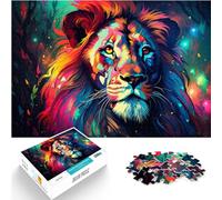 Puzzle per puzzle colorato leone neon puzzle per adulti 1000 pezzi puzzle in legno regalo di compleanno, regali per o, arte da parete 1000 pezzi (50 x 75 cm)