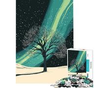 Puzzle per ragazzi 1000 Aurora Boreale Albero Giocattolo avvincente per coltivare la pazienza Gioco rompicapo Difficile Regalo di compleanno (Dimensioni 75x50cm)