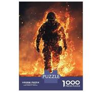 Puzzle Per Ragazzi 1000 Burning Soldier Puzzle Per Adulti Gioco Rompicapo Perfetto Per Decorare E Fare Regali A Tutta La Famiglia 52x38cm/1000pcs
