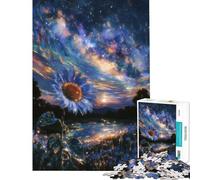 Puzzle per ragazzi 1000 Campo di girasoli celeste al crepuscolo Puzzle per ragazzi Antistress Gioco di analisi e logica Aiuta ad allenare il cervello (Dimensioni 38x26cm)