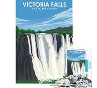 Puzzle per ragazzi 1000 Cascate Vittoria Zambia Gioco avvincente per coltivare la pazienza Gioco rompicapo Difficile Regalo di compleanno (Dimensioni 38x52cm)