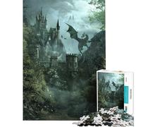 Puzzle per ragazzi 1000 Castello del Drago Oscuro Arte Difficile e Sfida Gioco Rilassante Adatto a partire dai 14 anni (50x75cm)