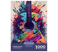 Puzzle Per Ragazzi 1000 Colorful Guitar Spray Art Puzzle Giochi Divertenti Decorazione Perfetta Offerta Come Regalo Per Tutta La Famiglia 38x26cm/1000pcs