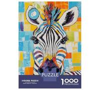 Puzzle Per Ragazzi 1000 Colorful Zebra Painting Puzzle Giochi Divertenti Decorazione Perfetta Offerta Come Regalo Per Tutta La Famiglia 38x26cm/1000pcs