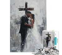 Puzzle per ragazzi 1000 Coppia di sposi sotto la croce Un'opera d'arte stimolante da completare Giocattolo antistress Adatto a partire dai 14 anni (50x75cm)