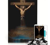 Puzzle per ragazzi 1000 Crocifissione con cascata, gioco impossibile, attività per famiglie, ideale come regalo per tutta la famiglia 50x75cm