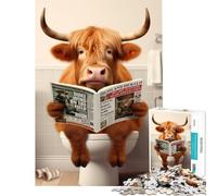 Puzzle per ragazzi 1000 Divertenti Mucche delle Highlands Giochi da Toilette Relax Giocattolo Gioco Intellettuale Ottimo Regalo e Giocattolo Attività per la Famiglia (Dimensioni 38x26cm)