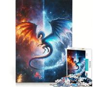 Puzzle per ragazzi 1000 Drago di Fuoco e Ghiaccio, gioco per famiglie, attività divertenti da fare a casa, ideale come regalo 38x52cm