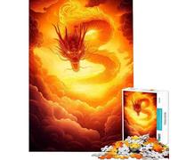 Puzzle per ragazzi 1000 Drago infuocato tra le nuvole Puzzle 1000 Giocattolo Decorazione da parete Un'opera d'arte Regali di Natale e compleanno (38x52cm)