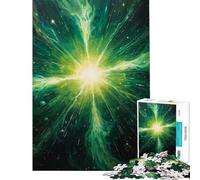 Puzzle per ragazzi 1000 Esplosione Cosmica - Supernova Verde Opera d'arte spaziale Attività divertenti a casa Corsa di velocità Giochi per famiglie dai 14 anni in su (38x26cm)