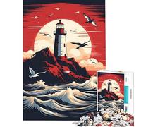 Puzzle per ragazzi 1000 Faro nella tempesta Giochi rilassanti Giocattolo Gioco intellettuale Ottimo regalo e giocattolo Attività per famiglie (Dimensioni 50x75cm)