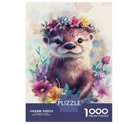 Puzzle Per Ragazzi 1000 Floral Otter Charm -1 Puzzle Giochi Divertenti Decorazione Perfetta Offerta Come Regalo Per Tutta La Famiglia 52x38cm/1000pcs