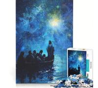 Puzzle per ragazzi 1000 Gesù e discepoli in barca giocattolo fai da te decorazione artistica per la casa ideale come regalo per tutta la famiglia 38x26cm