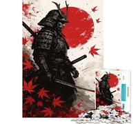 Puzzle per ragazzi 1000 Guerriero Samurai con foglie d'acero rosse Difficile e stimolante Gioco rilassante Adatto a partire dai 14 anni (38x52cm)