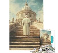 Puzzle per ragazzi 1000 Il Papa sale alla Cupola del Vaticano per un gioco educativo Sfida Giocattolo Gioco Impossibile Regalo di Compleanno Idee Regalo (Dimensioni 38x26cm)